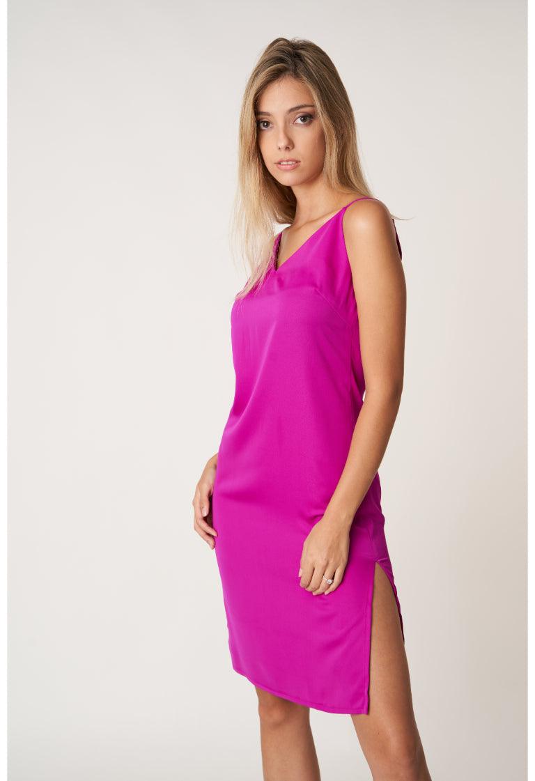 Bougainvillea Satin Dress - BLEMUNT