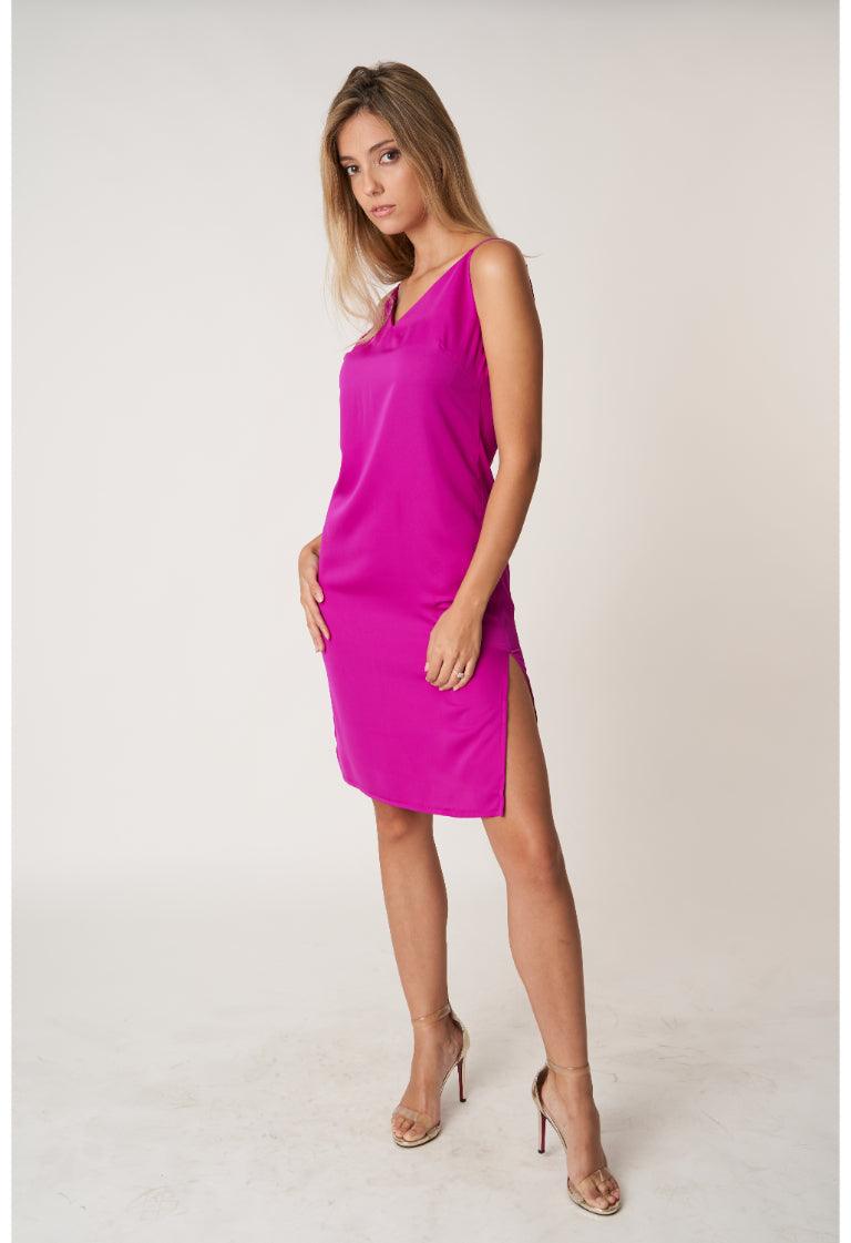 Bougainvillea Satin Dress - BLEMUNT