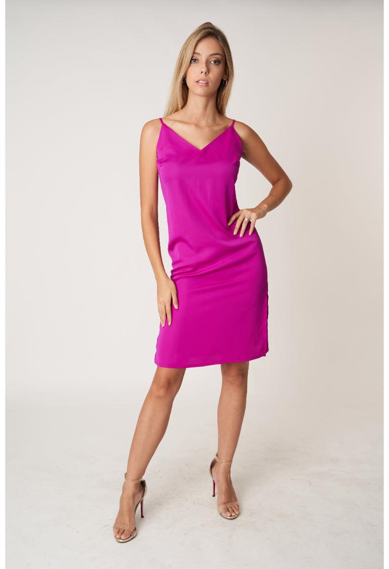 Bougainvillea Satin Dress - BLEMUNT