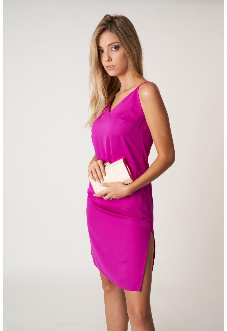 Bougainvillea Satin Dress - BLEMUNT