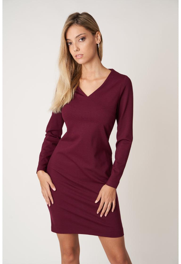 Wine Red Dress - BLEMUNT