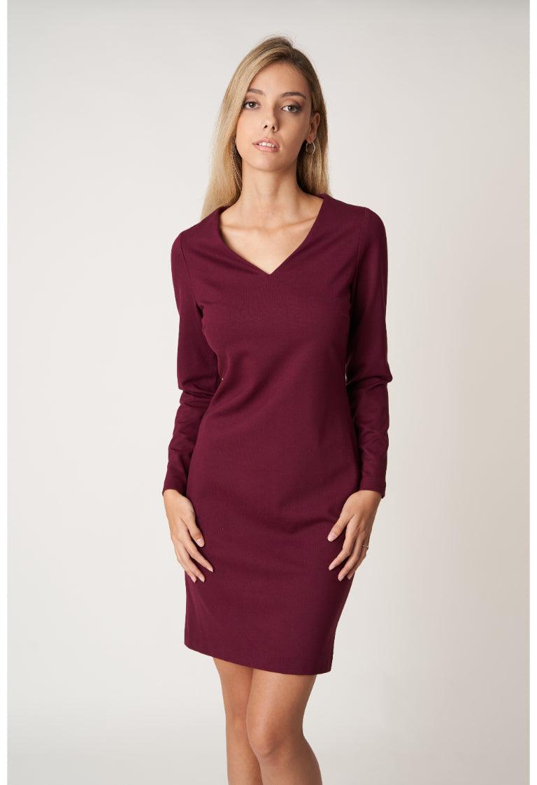 Wine Red Dress - BLEMUNT