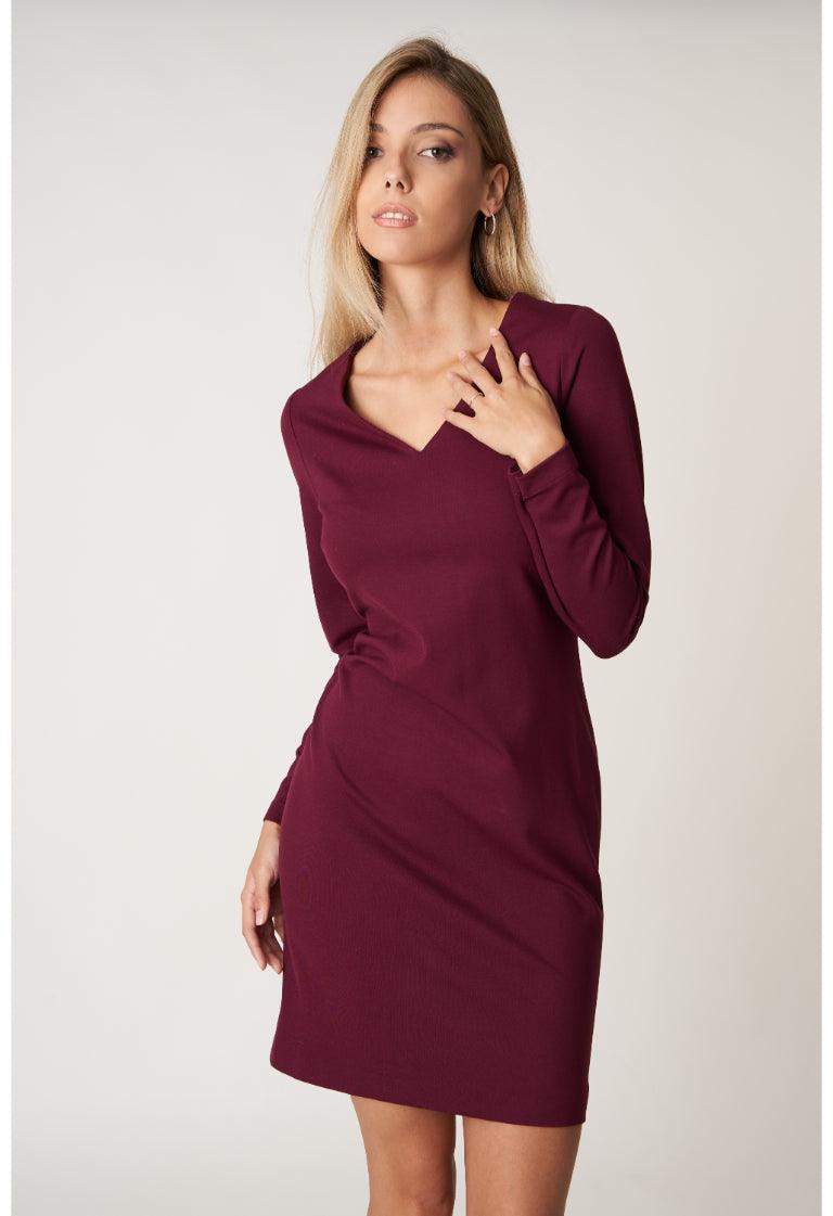 Wine Red Dress - BLEMUNT